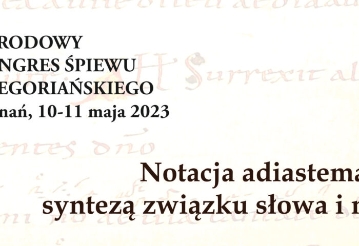 Baner może zachęcać dod zgłaszania się na Kongres chorału gregoriańskiego