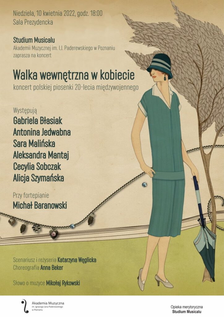 Plakat może zachęcać do przyjścia na koncert pt. Walka wewnętrzna w kobiecie