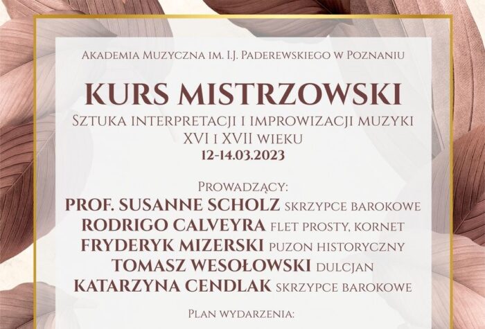 Afisz może zachęcać do udziału w kursie i koncercie