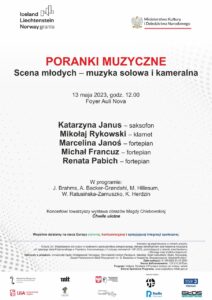 Afisz informuje o Poranku muzycznym