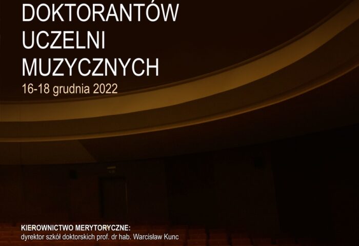 Koncert w ramach Konferencji Doktorantów Uczelni Muzycznych/16.12.2022