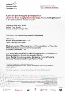 Plakat może zachęcać do przyjścia na koncert promujący podręcznik