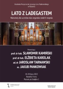 Afisz ze zdjęciem organów Ladegasta z poznańskiej fary może zachęcać do przyjścia na warsztaty