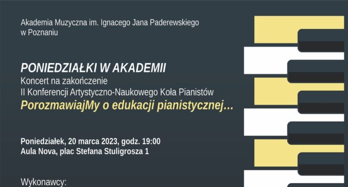 Afisz może zachęcac do przyjścia na koncert na zakończenie konferencji