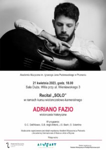 Afisz może zachęcać do przyjścia na recital prof. Adriano Fazio