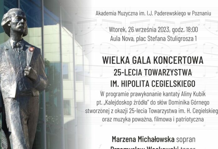 Afisz koncertu galowego Towarzystwa Hipolita Cegielskiegeo