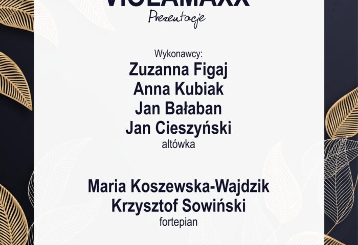 Afisz zawiera informacje o koncercie VIOLAMAXX