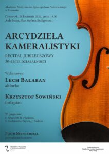 Afisz może zachęcać do przyjścia na koncert Arcydzieła kameralistyki