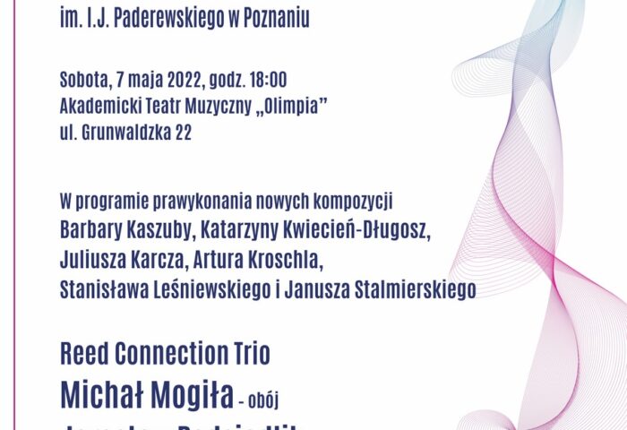 Afisz może zachęcać do przyjścia na koncert muzyki współczesnej