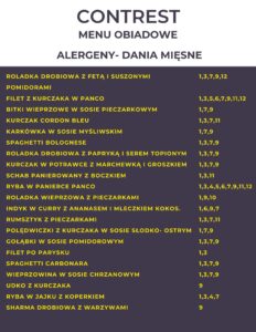 Alergeny - dania mięsne spis