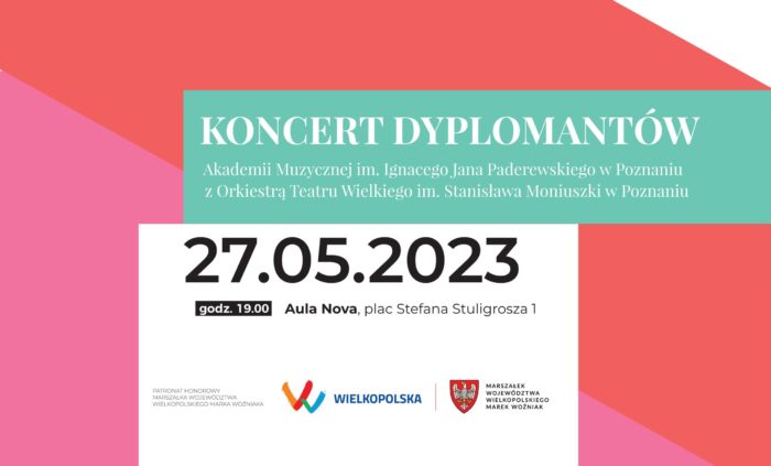 Baner może zachęcać do przyjścia na koncert dyplomowy doktorantów Akademii Muzycznej