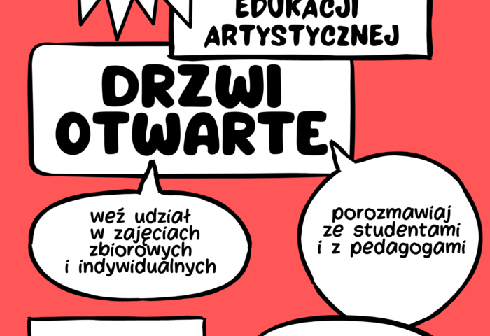 Afisz może zachęcać do przyjścia na dni otwarte