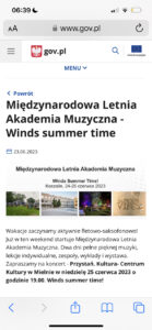 Międzynarodowa Letnia Akademia Muzyczna / Winds Summer Time_działania promocyjne wydarzenia