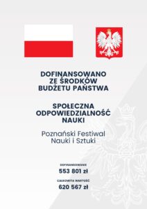 Plakat zawiera informacje o dofinansowaniu Festiwalu