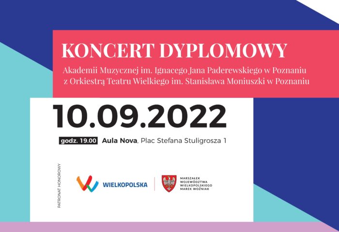 Kolorowa grafika - miniatura afisza zapowiadającego koncert dyplomowy 10 września 2022