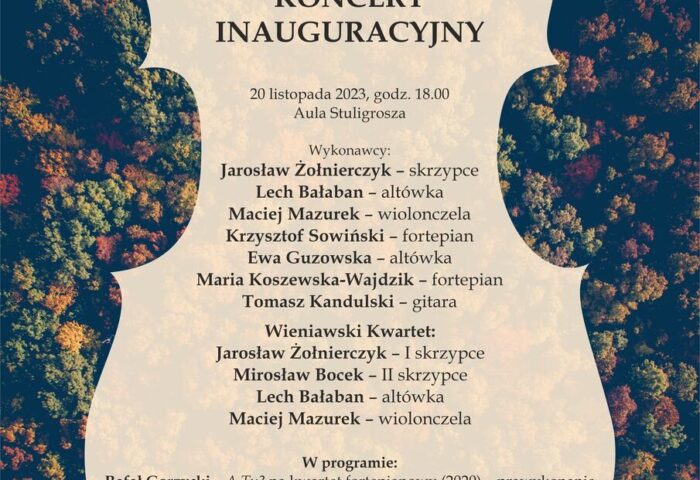 Afisz zawiera informację na temat Koncertu Inauguracyjnego XI Konkursu Altówkowego