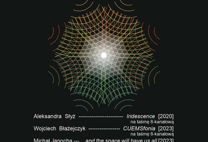 Afisz zawiera informacje na temat koncertu wielokanałowego