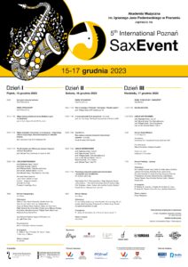 Afisz z programem 5th Poznań SaxEvent